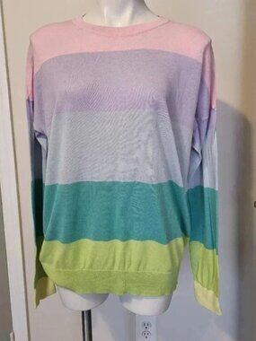 Textile by Elizabeth and James Sweater Pastel Multicolored Striped(XL)